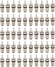 Nutriess 50PCS High Pressure Valve Stem Core for R134 AC System Auto Car Air Conditioning Replacement Standard Size Copper for Long-Term Use and Easy Installation