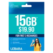 Lebara $19.90 Starter Pack PrePaid SIM Card