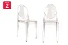Set of 2 Matt Blatt Philippe Starck Victoria Ghost Chairs Replica (Smoke),