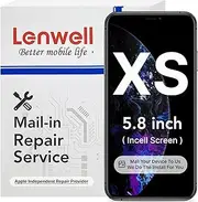 Lenwell Repair Service with Incell Screen Replacement for iPhone Xs 5.8-inch Display Digitizer Screen Replacement Touch Assembly with Mail-in Install Service