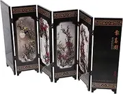 Mini Screen Divider Home Decor Desktop Ornament Wall Panel Screen Desktop Folding Screen Mini Desktop Screen Divider Desktop Art Craft Screen Ornament Chinese Art Black Wooden