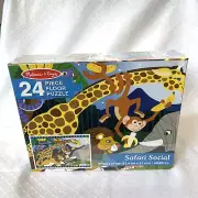 Melissa & Doug Safari Social Jumbo Jigsaw Floor Puzzle 24 Pcs 2 x 3 Feet Ages 3+