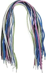 [VANZACK] 16 Pairs Colored Shoelaces Sparkly Shoe Laces Shiny Laces Sequin Shoelace Flat Sparkling Sneakers Women Shimmer Shoes for Women Sparkle Men Sneakers Glitter Extra Long Shoelaces