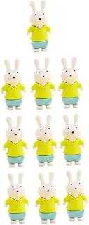 Tofficu 16pcs Cartoon Rabbit Erasers Adorable Bunny Adornment Safe Mini Erasers for Students Random Color