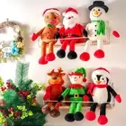 6 Pcs 16 Inch Christmas Plush Dolls Decoration Santa Claus Snowman Elk Elves Gin