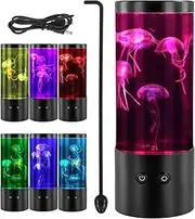 Pagezol Jellyfish Lamp Realistic, Jelly Fish Lava Lamp, Floating Jelly Fish Lamp with 17 RGB Colours, Jellyfish Mood Light, Aquarium Night Light for Bedroom Home Office Décor, USB/Battery Powered