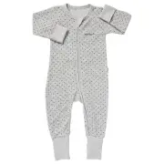 4 x Bonds Poodlette Zip Wondersuit Coverall Grey Marle And Black Spots 0000