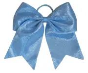 NEW "SPARKLE DOTS Light Blue" Cheer Bow Pony Tail Ribbon Hair Bows Cheerleading