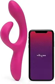 We-Vibe Nova 2 Rabbit Vibrator for Women - Vibrating Sex Toy Gifts for Clitoral and G-spot Stimulation - Flexible Vibrator with 10 Vibration Modes - App Controlled - Adult Toys for Couples - Fuchsia