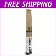 4-Pack Classic Hickory 5A Drumsticks with Oval Tips - Ideal for All Drummers