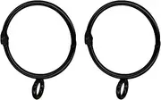 25pcs Curtain Rings, Curtain Opening Rings, Metal Hooks, Curtain Buckles, Curtain Accessories, Hanging Ring Fixing Accessories (Black 38mm/1.4inch)