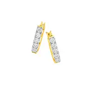 9ct Gold, Diamond Hoop Earrings