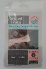 Armed With The Truth Temporary Designer Tattoos Just Breath Includes 2 Tatoos