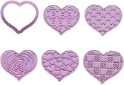 6 PCS Cookie Stamp Cookie Cutter Molds Set Cookie Molds Cutting Moulds Valentine's Day Heart Shapes