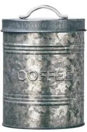 Amici Home Rustic Kitchen Coffee Metal Canister | Galvanized Metal Storage