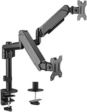 Brateck Dual Monitors Pole Mounted Gas Spring Monitor Arm, Matte Black