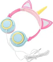 DOITOOL 1pc Unicorn Headphones Cord Headphones Kid Headphones Over on Ear Headset Cartoon Headset Earphones Childrens Headphones Creative Headset Headphones Cat Ear Headphones Abs