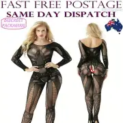 Black Bodystockings Lingerie Sexy Fishnet Women Stockings Bodysuit Open Crotch