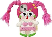 QoKcoahn Case for iPhone 11,3D Kawaii Phone Cases Funny Cute Cartoon Girls Have Long Hair Soft Silicone Gel Drop Protection Case Women Girls for iPhone 11