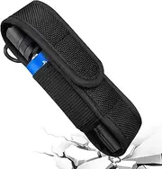 Flashlight Pouch - Nylon Flashlight Torch Pouch, Belt Flashlight Holder | Lightweight Flashlight Pouch, Black Flashlight Torch Pouch for Outdoor Camping, Hiking, and Gear
