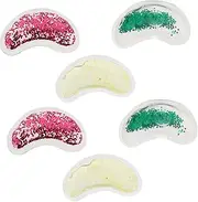 HAPINARY 6- Eye Care Pads for Hot Cold Therapy Sequin Design Redness Reusable Washable 6.5cm U-shape