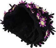 Floral Swim Cap for Women Stylish Embroidered Bathing Hat Reusable Waterproof Comfortable Shower Cap for