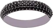 [Shine Jewel] Half Eternity 925 Sterling Silver Black Spinel Trio Set Band Ring Wedding Stackable