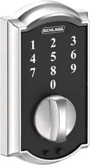 Schlage Touch Camelot Deadbolt (Bright Chrome) BE375 CAM 625 Door Hardware