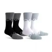 New PKWY By Dwayne Wade Men's Clipped Crew Socks Large 6-12 Black White 2 Pairs