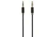 Gecko 1m 3.5mm Male to M Slimline Sound Wire Aux Cable Cord For Smartphone Black