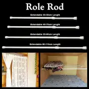 Adjustable Bathroom Telescopic Curtain Pole Rod Tension Extendable Metal Rod