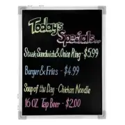 ChefMaster 90030 18" x 24" Black & White Reversible Write On Board w/ Markers