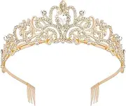 AIMALL Children's Princess Crown Headwear - Bride High-End Headband with Handcrafted Rhinestones, Silver Alloy, for Girls & Women