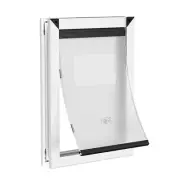 Aluminum Dog Door for Exterior Door with Magnetic Flap, Two Sliding Lock Pane...