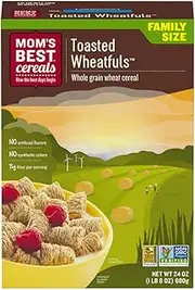 Mom's Best Naturals Breakfast Cereal, Toasted Wheatfuls, 24 Ounce, 12 Count