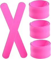 OFFIGAM 5Pcs Slap Bracelets for Fun Snap Bands Solid Colors Party Wristbands for Day Birthdays and Dance Parties