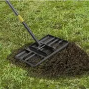 Lawn Leveling Rake 5 FT Adjustable Long Handle Level Lawn Rake Black Heavy Du...