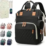 SHITIESHOU Diaper Bag Backpack Baby Bag, Baby Girl Boy Diaper Bag for Dad Mom with Pad, 16 Pockets