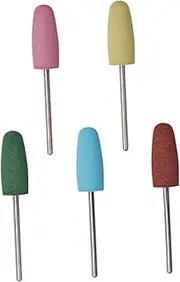 ADOCARN Nail Art Grinding Machine Replacement Heads 5pcs Rubber Nail Bits Manicure Polishing Heads Gentle