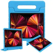 For Apple iPad Pro 11 inch 2022 4th Gen / 2021 3rd Gen kids Case, Kickstand Handle Shockproof Protective Rugged Stand Light Weight Kids Friendly Cover (Blue)