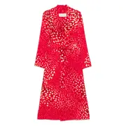 [Dries Van Noten] Dries Van Noten Printed Coat 38 FR RED/NEUTRALS