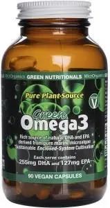 Green Nutritionals Green Omega3 Vegan Capsules 255mgDHA + 127mgEPA 90 Caps