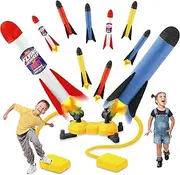 Toy Rocket Launcher for Kids, Safe Foam Rockets with 8 Colorful Foam Rockets ＆ Dueling Launcher, Indoor Outdoor Toy, Birthday Christmas Easter Toys for Kids Boys and Girls 3 4 5 6 7 8 Year Old