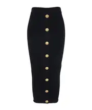 Balmain Cable-Knit Midi Skirt FR36,FR38,FR40 Black
