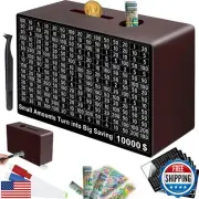 10000 savings challenge box, money saving box 10,000 savings box cash vault w