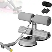Ab Training Auxiliary Device, Ab Workout Equipment with Suction Cups and Resistance Band, Portable Dual Pole Sit up Exercise Fitness Equipment for Home, Adjustable Situp Machine Bench