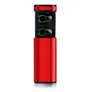 [True Wireless] HIFI Stereo bluetooth 5.0 Earphone IPX5 Waterproof Touch Handsfree With Charging Box RED COLOR