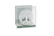 Crystal Wonderland Mirror Tree Of Life Silver Glass Tea Light Candle Holders