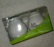 Ceramic White Mini Salt-Pepper Shakers. Trudeau. New
