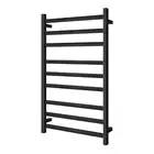 ACA Black 9 Bar Electric Heated Towel Rack Rail Warmer Wall Mounted Square